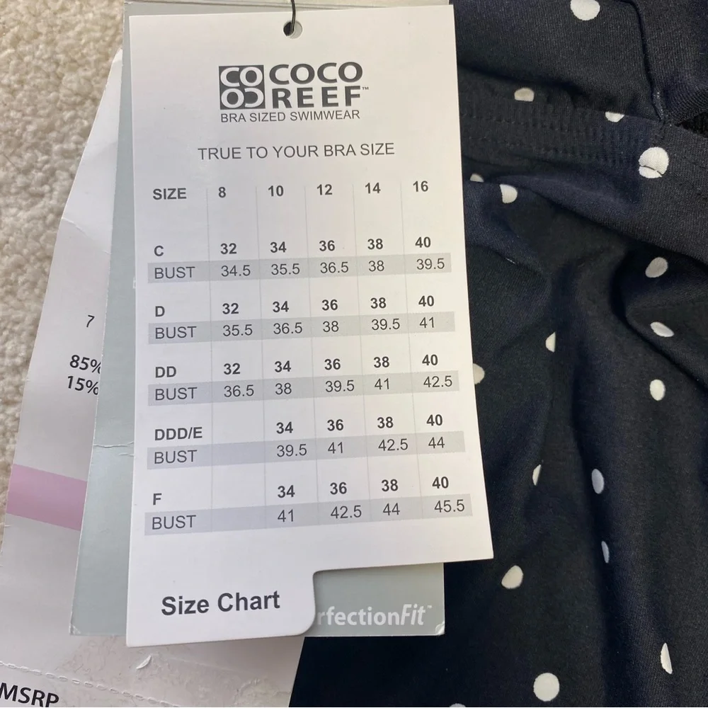 NWT Coco Reef Black and White One Piece Top Swimwear - Picture 9 of 11